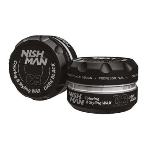 Nishman Tonuojantis plaukų formavimo vaškas C3 (tamsiai juodas), 100 ml