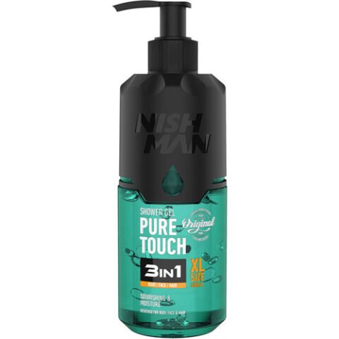 NISHMAN 3in1 dušo gelis PURE TOUCH, 480 ml