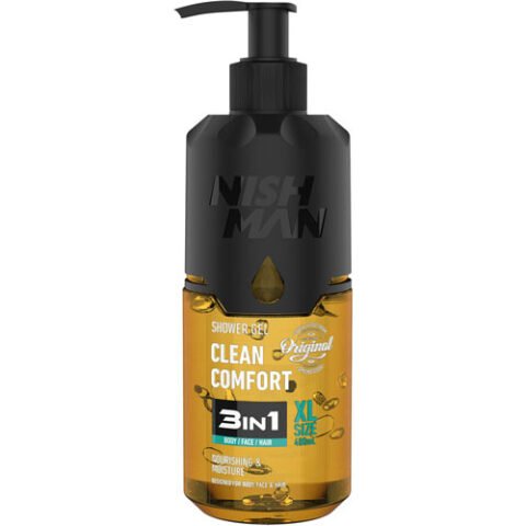NISHMAN 3in1 dušo gelis CLEAN COMFORT, 480 ml